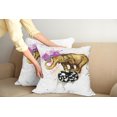 thumbnail image 2 of Ambesonne Animal Throw Pillow Cover 2 Pack, Giant Animal Flowers, 18", Multicolor, 2 of 5