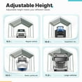 thumbnail image 6 of ADVANCE OUTDOOR 10x15 ft Carports Heavy Duty Car Canopy Garage Party Tent Boat Shelter, Adjustable Height from 9.5 ft to 11 ft, White, 6 of 7