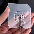 thumbnail image 2 of FOTYRIG Self-Adhesive Hooks Heavy Duty Wall Hooks for Hanging Wall Hangers Without Nails 6.8kg (Max) 180 Degree Rotating Seamless, 2 of 3