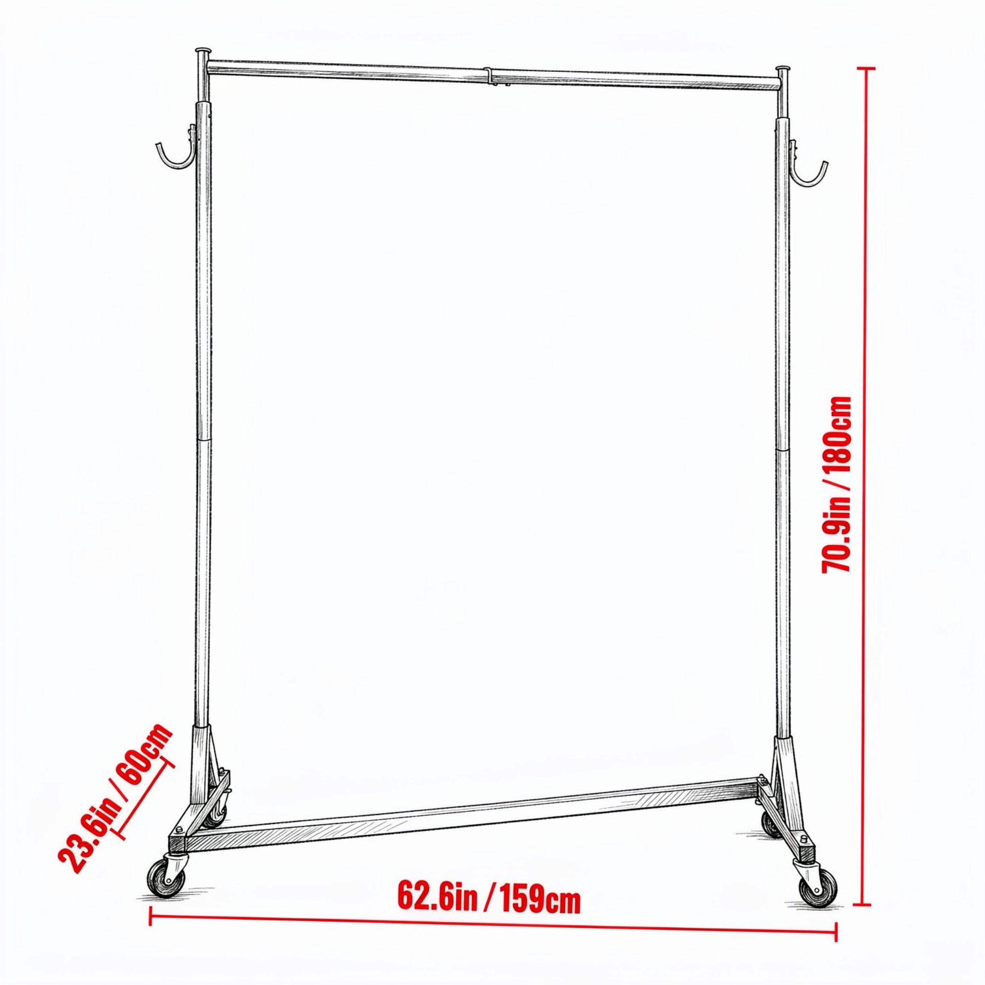 Industrial Grade Z Base Garment Rack, Heavy Duty Clothing Rack with Lockable Casters, for Home, Garment Store Display & Commercial Use, Orange