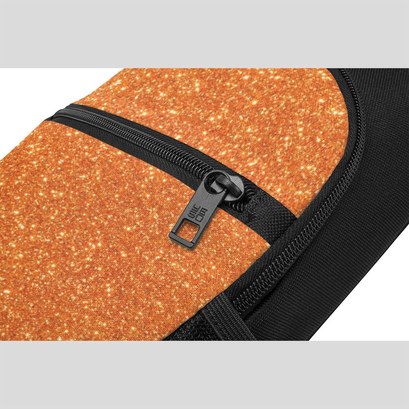 Xecao's Orange Glitter Print Sling Bag: A Versatile Chest, Shoulder, and Crossbody Backpack for Casual Days Out, Perfect for Both Men and Women