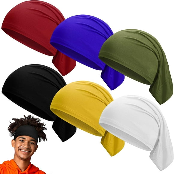 6 Pieces Dreadlock Bands for Men Unisex Spandex Long Head Tube Headband Dread Lock Hair Accessories Wraps for Men Women Hair Accessories, 6 Colors(Cute Color) Cute Color