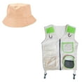thumbnail image 2 of guohui Kids Explorer Vest with Hat Cosplay Cargo Vest for Hiking Outdoor Boys Girls Green, 2 of 9