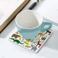 thumbnail image 5 of GZHJMY Square Drink Coasters, 4 Pcs Animals Pattern Absorbent Ceramic Coffee Coasters for Drinks with Cork Base Housewarming Gift for Home Decor, 5 of 6