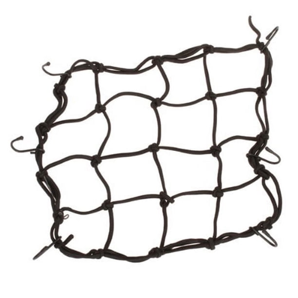 28 * 28cm Equipaje Cargo Bungee Net Bag 6 Ganchos Bicicleta Motocicleta Casco Malla Bolsa de transporte (Negro)