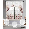 thumbnail image 2 of Red Spring Floral Swag Curtains for Living Room/Bedroom Windows, Elegant Pastoral Flowers Watercolor Kitchen Curtains and Valances Set 36 Inch Length, Light Filtering Swags Valance Curtain Panels, 2 of 5