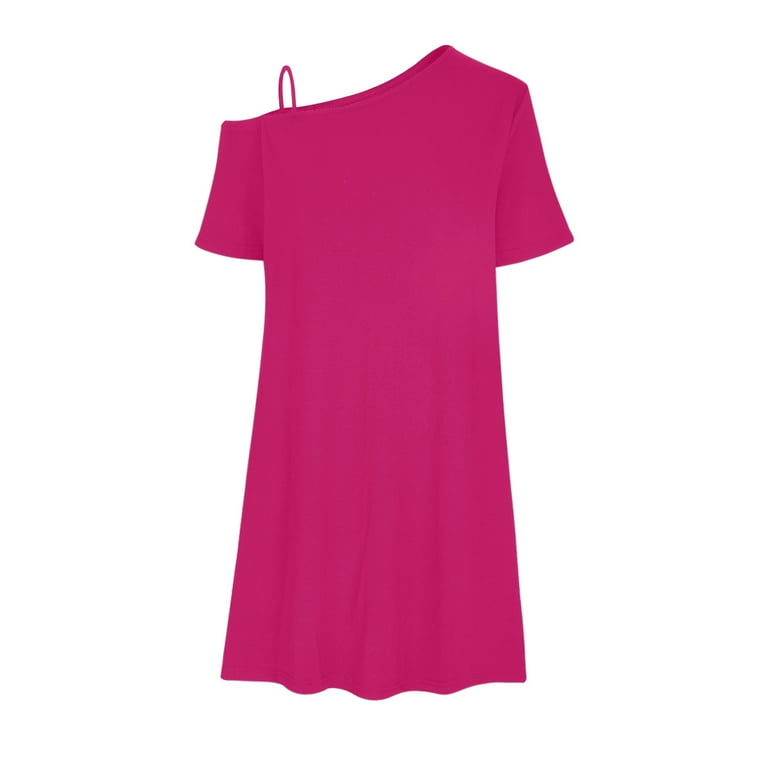 Efsteb Womens Dresses Crew Neck Cold Shoulder Dress Sundresses