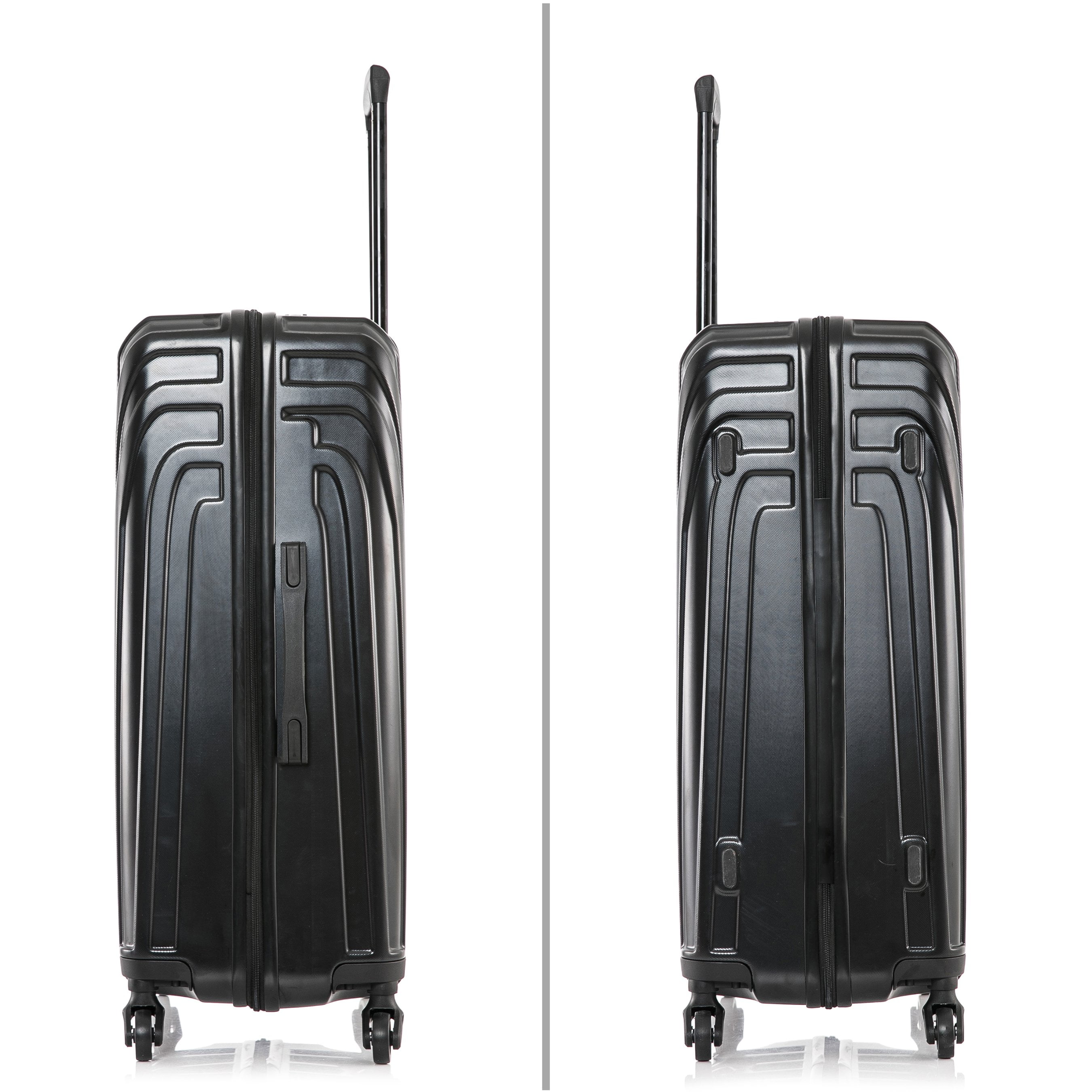 InUSA Vasty 24" Hardside Lightweight Luggage with Spinner Wheels, Handle, and Trolley, Black