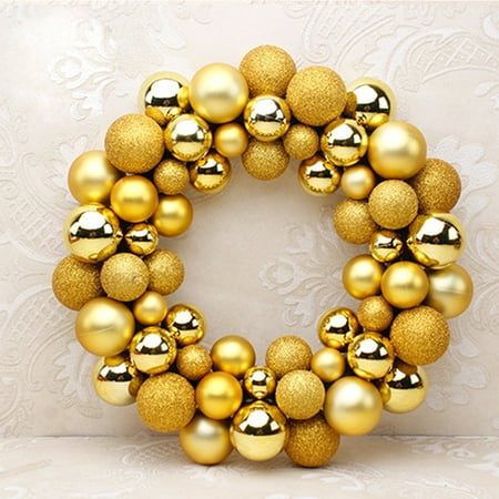 Ball Christmas Wreath Christmas Colorful Balls Wreath Door Wall Ornament Creative Garland Home Wedding Decoration ()