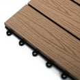 thumbnail image 6 of Outsunny Interlocking Deck Tiles, Pack of 11 Outdoor Flooring Patio Tiles, 12" x 12", All Weather for Porch, Balcony, Backyard for a New Classic Look, Teak, 6 of 10