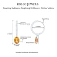 thumbnail image 5 of Rosec Jewels Natural Citrine Drop Earrings with Diamond (6X8 mm Oval, AAA Quality) - Hoop Drop Earrings for Women - Ready to Gift, 10K White Gold, 5 of 6