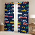 thumbnail image 2 of Castle Fairy Children Kids Cartoon Plane Car Blackout Curtains Set of 2 (52x84 Each),Construction Vehicles Window Curtains,Transportation Theme Curtains and Drapes,Ultra Soft Home Decor, 2 of 6