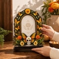 thumbnail image 6 of Dia De Los Muertos Altar Wooden Picture Frames,2026 Sugar Skull Butterfly Floral Day of The Dead Decor Frame for Mexican Ofrenda Altar Tabletop Display Style E, 6 of 6