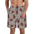thumbnail image 1 of Balery Leopard Print Rose Traje de Baño Estilo Hawaiano para Hombre, Shorts de Secado Rápido con Bolsillos-Large, 1 of 6