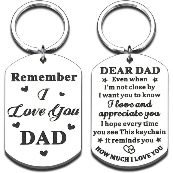 Gifts for Dad from Daughter Son, Dad Gifts for Christmas Fathers Day Birthday, Remember I Love You Dad Keychain, Best Dad Ever Gifts for Father New Dad Step Dad, Dad Gifts Dad Stocking Stuffers