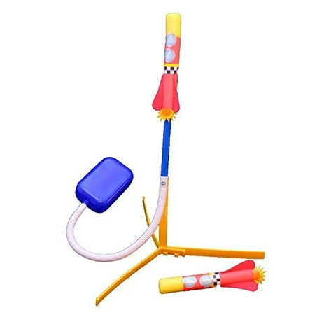 Rocket Launcher with 2 Foam Darts Activity Play Set with Jump Foot Trigger - Foam Rocket Launcher Kit for Birthdays, BBQ’s, Beach, Waterpark and (Best Bottle Rocket Launcher)