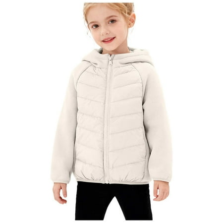 Gubotare Boys Winter Jacket Boys Coats with Hood Boys Outerwear Fall Puffer Lightweight Jackets & Coats for Kids with Windproof Sleeve Size 7-8 Years (Beige 7-8 Years)