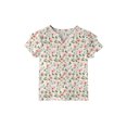 thumbnail image 5 of Abcomgle Girls Tops Size 10-12 Crewneck Double Layer Ruffle Short Sleeve Vintage Floral Print Toddler Girls T-Shirts Summer Casual Cotton Girls Blouse Cute Tshirt, 5 of 5