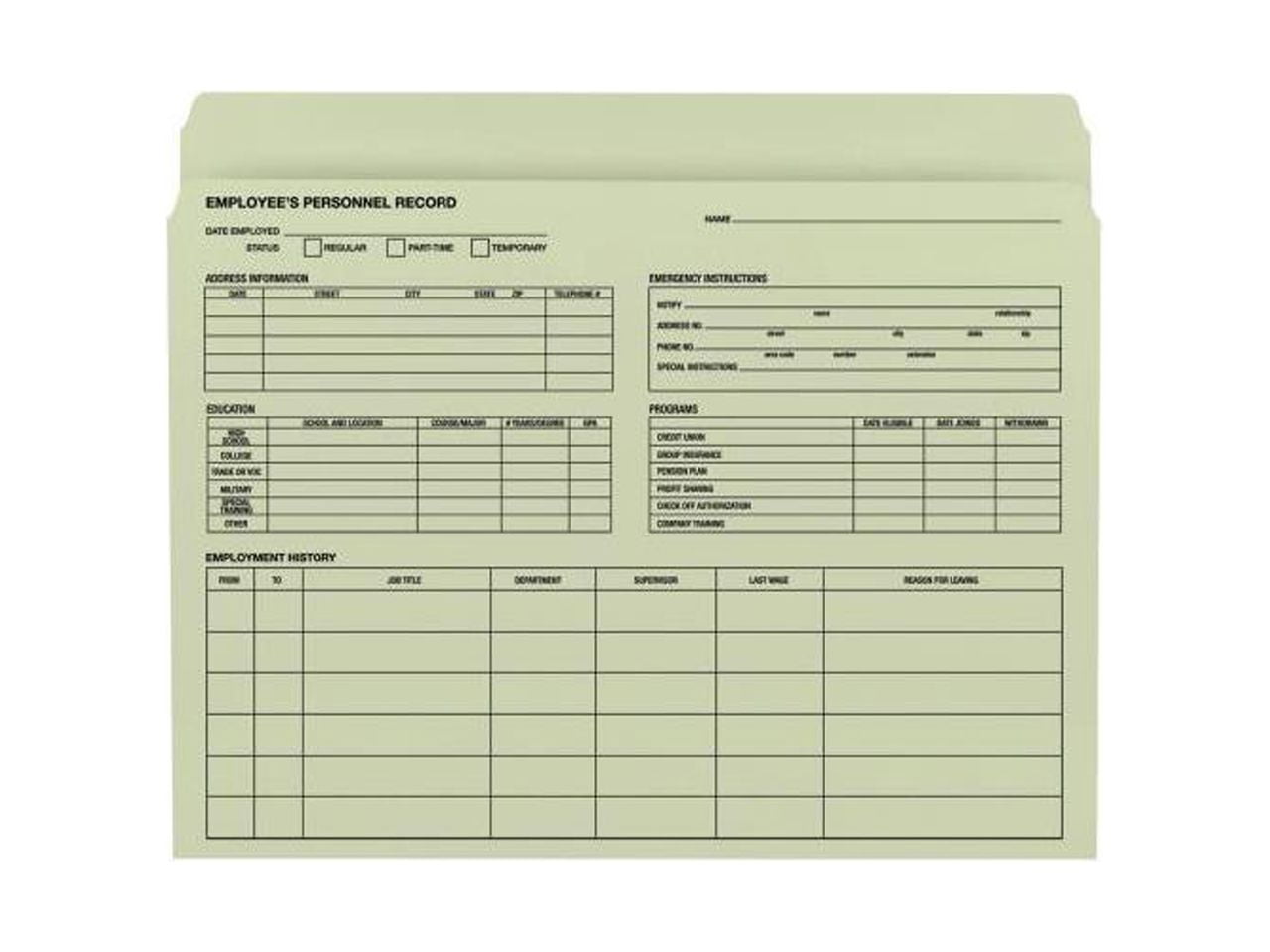 Smead Employee Record File Folder
