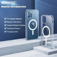thumbnail image 2 of Funda magnética inalámbrica de lujo para funda Magsafe para iPhone 11 12 13 15 14 Pro Max Mini 7 8 Plus Xr XsMax X Fundas acrílicas transparentes Nuevas, 2 of 5