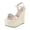 Beige, variant on Wedge Sandals for Women Espadrilles Comfortable Open Square Toe Rhinestone Band Ankle Strap High Heels Dressy Summer Shoes Green Size 9