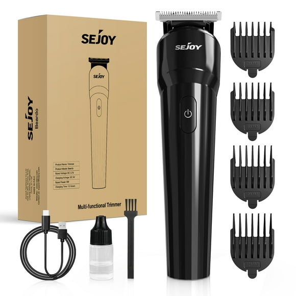 Sejoy Body Hair Trimmer Clipper for Men, Electric Groin Hair Trimmer, Beard Trimmer with Travel Lock, Painlessly Remove Hair, 90 Min Battery Life, Black