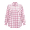 thumbnail image 3 of Horkkom Cotton Button Down Shirts for Women Loose Long Sleeve Plaid Print Flannel Shirts Casual Fall Lapel Tops with Pockets XL, 3 of 4
