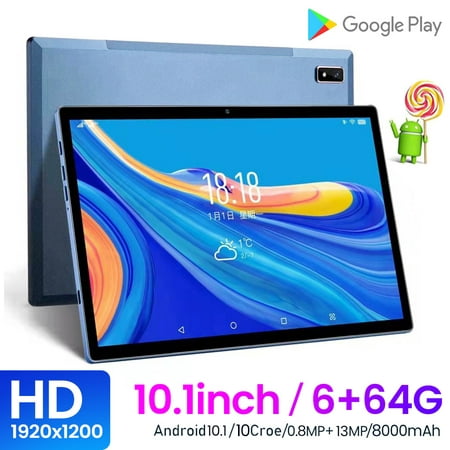 10.1" Tablet, 10 Core Processor Android Tablet, 64GB Storage 6GB RAM, 8000mAh, 1920 x 1200 HD Tablet Laptop Computer