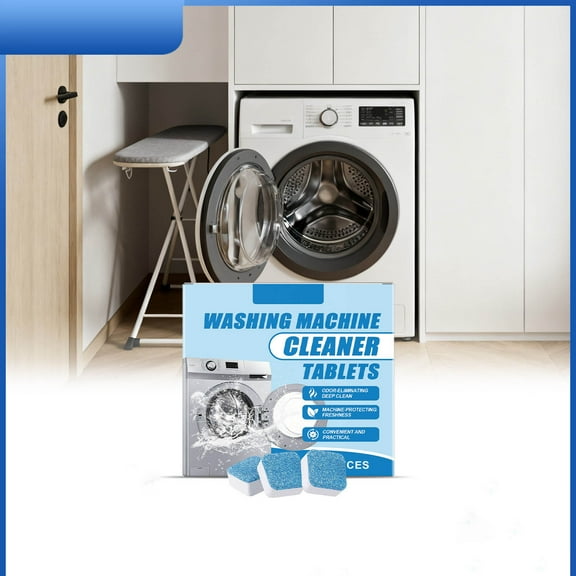 Washing Machine Cleaner Descaler, Deep Cleaning Tablets, for HE Front Loader and Top Load Washer, Safe Eco-Friendly Deodorizer, for Clean Inside Drum and Laundry Tub Seal