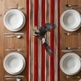 thumbnail image 4 of American Flag Short Table Runner 48 Inches Long, Eagle Blue Red USA Flag Retro Cotton Linen Table Runners Dresser Scarves, Fabric Tabletop Scarf Furniture Cover for Home Dinner Party Decor 13"x48", 4 of 8