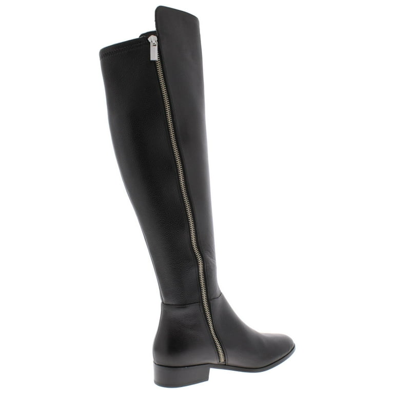 Michael kors tall black leather clearance boots