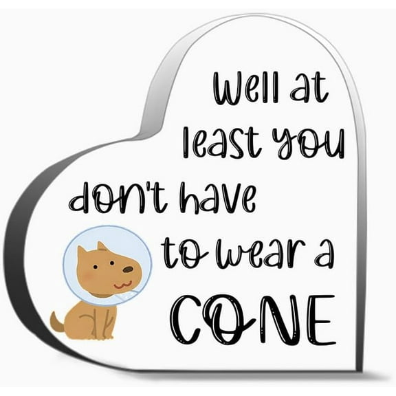 Well At Least You Don T Have To Wear A Cone Unique Acrylic Heart Shaped Plaque Desk Decorations Present For Christmas Wedding Gifts