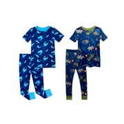 Prestigez Boys' Organic Cotton 4 Piece Pajama Sleepwear Set