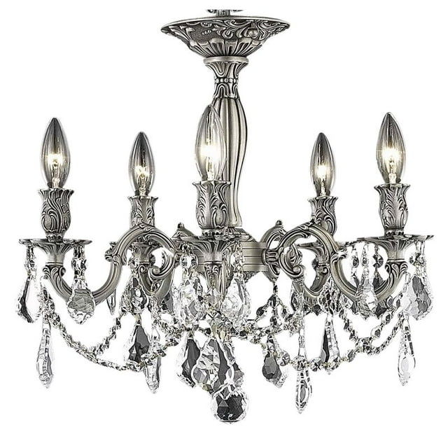 Elegant Lighting Rosalia 18" 5 Light Royal Crystal Chandelier