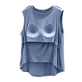 thumbnail image 5 of New Women’s Tank Tops with Built in Bras Loose Fits Breathable Sleeveless T-Shirt Comfy Casual Home Tops Blue S, 5 of 8