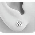 thumbnail image 6 of 14K White Gold Paw Stud Earring Animal Dog or Cat, Real Gold Studs, 6 of 9