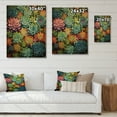 thumbnail image 4 of Designart "Succulent Mosaic Artistry" Floral & Botanical Print on Natural Pine Wood, 4 of 5