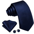 thumbnail image 2 of Corbata Barry.Wang Seda Azul Marino Juego 150 cm de Largo, 2 of 6