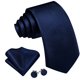 thumbnail image 2 of Corbata Barry.Wang Seda Azul Marino Juego 150 cm de Largo, 2 of 6