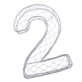 thumbnail image 1 of Maceta de alambre de hierro con símbolo numérico del 0 al 9 Número 2, 1 of 9