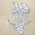 thumbnail image 6 of UTSJKR Womens Bikinis 2026 Flattering Split Tassel Push Up Bathing Suit 2 Piece Thong Beach Swimsuits Full Coverage Beachwear Silver M, 6 of 6