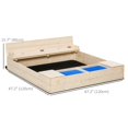 thumbnail image 2 of Natural Wood Sandbox with Foldable Bench & Storage - 47" Backyard Sandpit for Garden Play - Durable Fir Wood Construction, 2 of 7