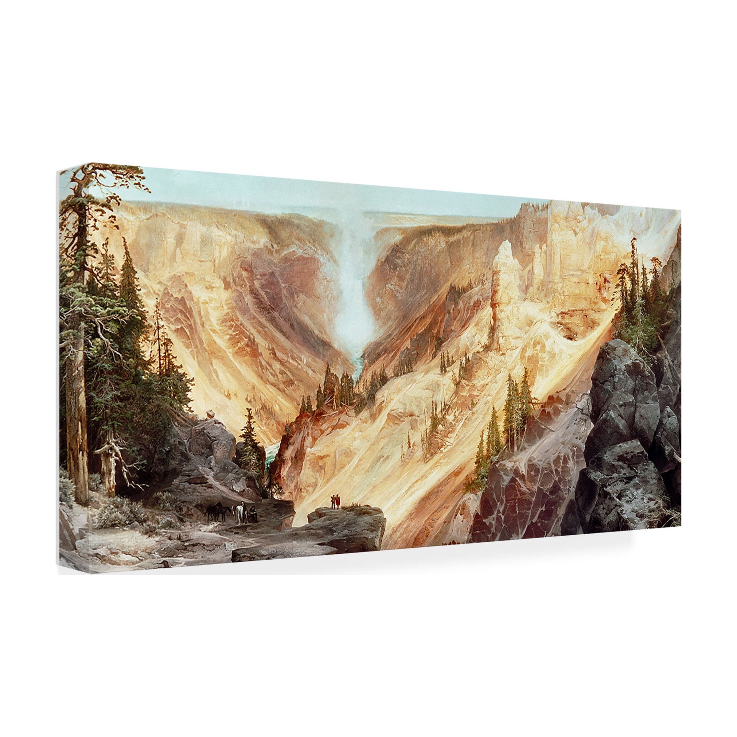 Trademark Art "The Grand Canyon of Yellowstone, 1872" Canvas Art by Thomas Moran