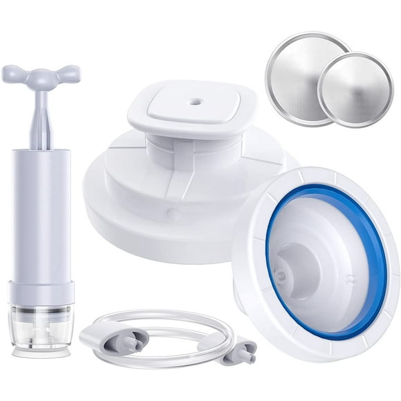Jar Sealer and Accessory Hose Compatible with FoodSaver Vacuum Sealer, Sealer Kit for Wide-Mouth & Regular-Mouth Mason-type jars (with a Manual Vacuum Pump)