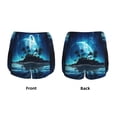 thumbnail image 3 of Balery Hawaiian Beach Pirate Moon Pantalones cortos deportivos para mujer con forro y dos bolsillos, elásticos, para entrenamiento, gimnasio, yoga-XX-Large, 3 of 7