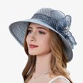 thumbnail image 6 of Hauaitttt Womens Summer Dress Hat Wide Leaf Flower Bridal Shower Hat Sun Hats Beach Hat Hiking Visors for Women Boys Beach Hat Tennis Hat Lay Hat Ponytail Hat Hat Drawstring for Women Beach Boating, 6 of 6