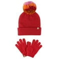 thumbnail image 1 of 1 Set Children Knitted Hat Solid Color Windproof Ultra-thick Super Soft Non-Fading Keep Warm Pompom Autumn Winter Children Touchscreen Gloves Hat Set for Kids, 1 of 9