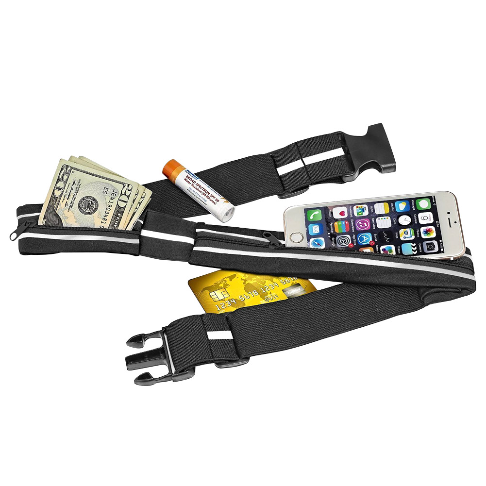 Running Belt with Expandable Hidden Pockets