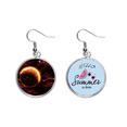 thumbnail image 1 of Planeta rojo oscuro universo Pendientes de sandía verano lóbulo desgaste Unbranded M, 1 of 3