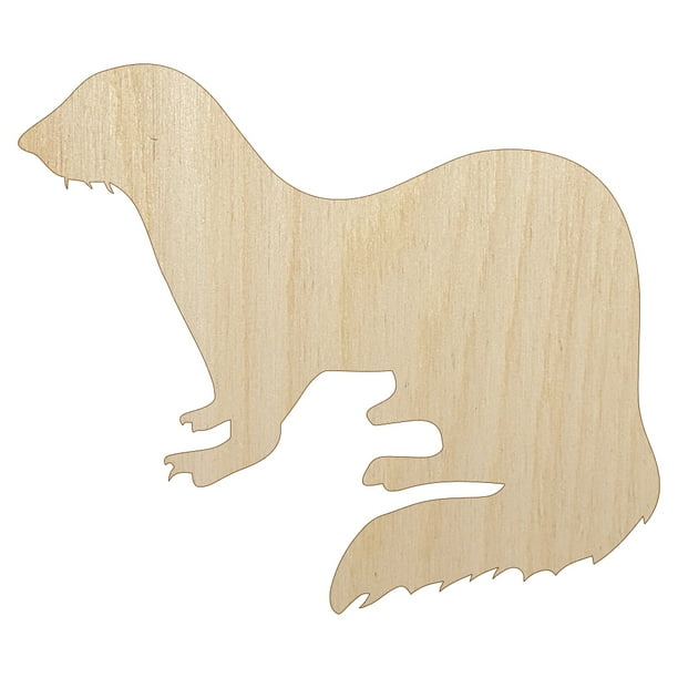 Ferret Solid Wood Shape Unfinished Piece Cutout Craft DIY Projects 4.